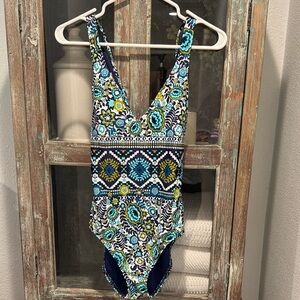 Mossimo Supply Co. Vibrant Blue and Yellow Kids Swim One Piece